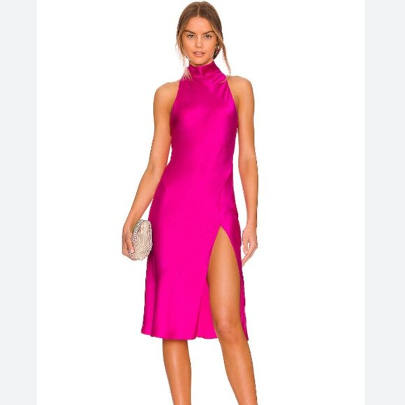 Amanda Uprichard Dresses & Skirts - NWOT Amanda Uprichard Stanford Midi Dress in Dark Hot Pink medium